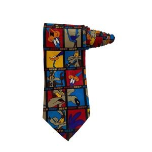 Looney Tunes Balancine Hot Cakes Road Runner Wile E Coyote Novelty Necktie 1995